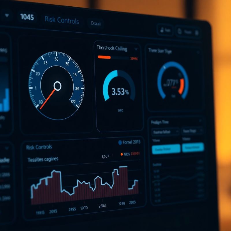 Risk controls panel with threshold gauges and real-time alerts